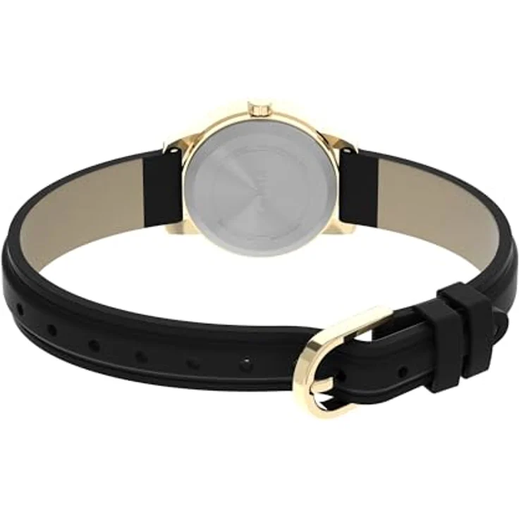 Timex Easy Reader Damen-Armbanduhr, 25 mm, schwarzes Lederarmband, Quarzwerk mit INDIGLO Beleuchtung, wasserdicht bis 30 m – Bild 5
