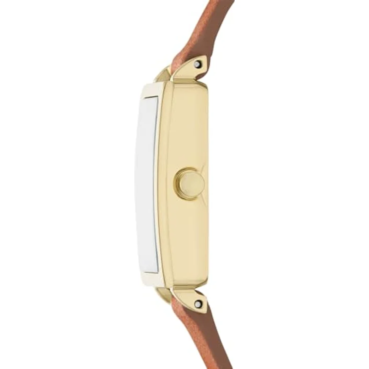 Skagen Damen Analog Quarz Uhr mit Leder Armband SKW3149, 30mm Gehäuse, weißes Zifferblatt, braunes Band – Bild 3