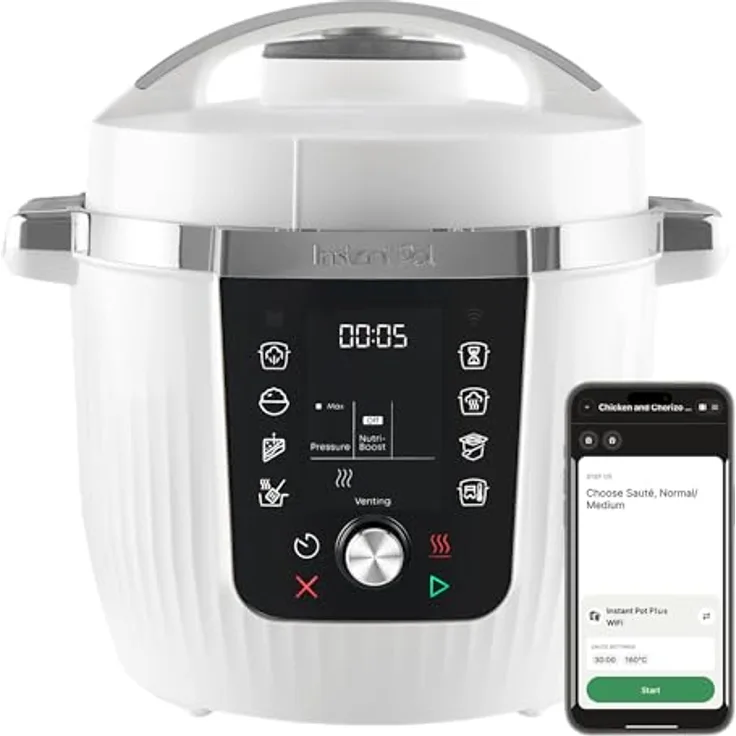 Instant Pot Pro 112-0001-01-EU, Multikocher 10-in-1 mit 1200 W, 5.7 l Schüssel, Farbe Coconut White