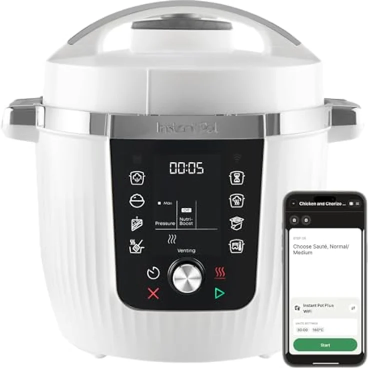 Instant Pot Pro 112-0001-01-EU, Multikocher 10-in-1 mit 1200 W, 5.7 l Schüssel, Farbe Coconut White – Bild 1