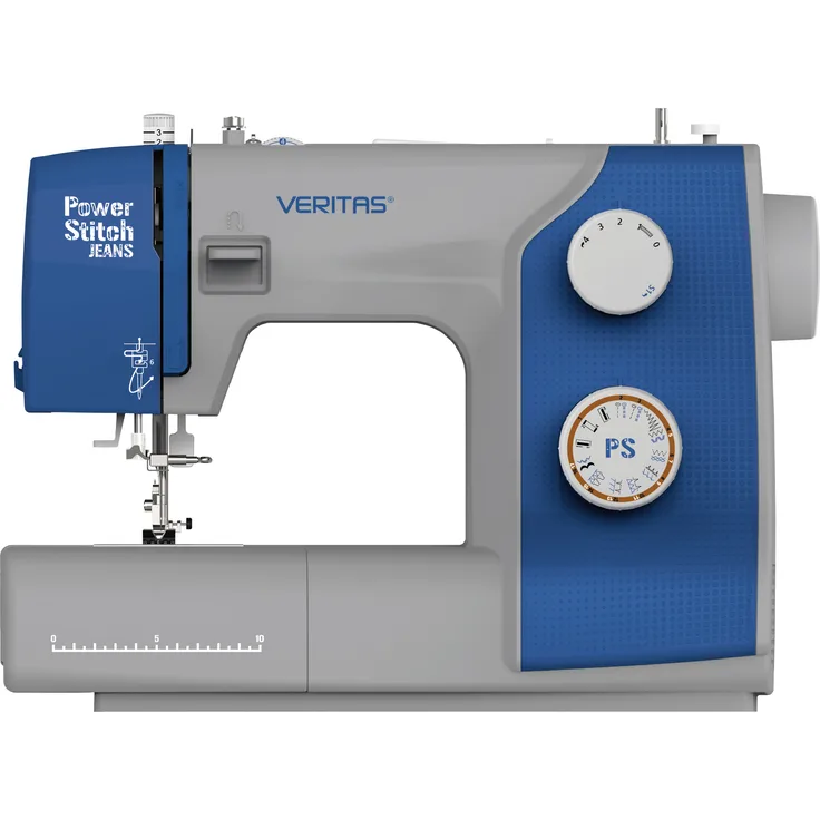 VERITAS Power Stitch 17 Jeans Nähmaschine, 90 Watt Motor, 17 Stichprogramme, blau