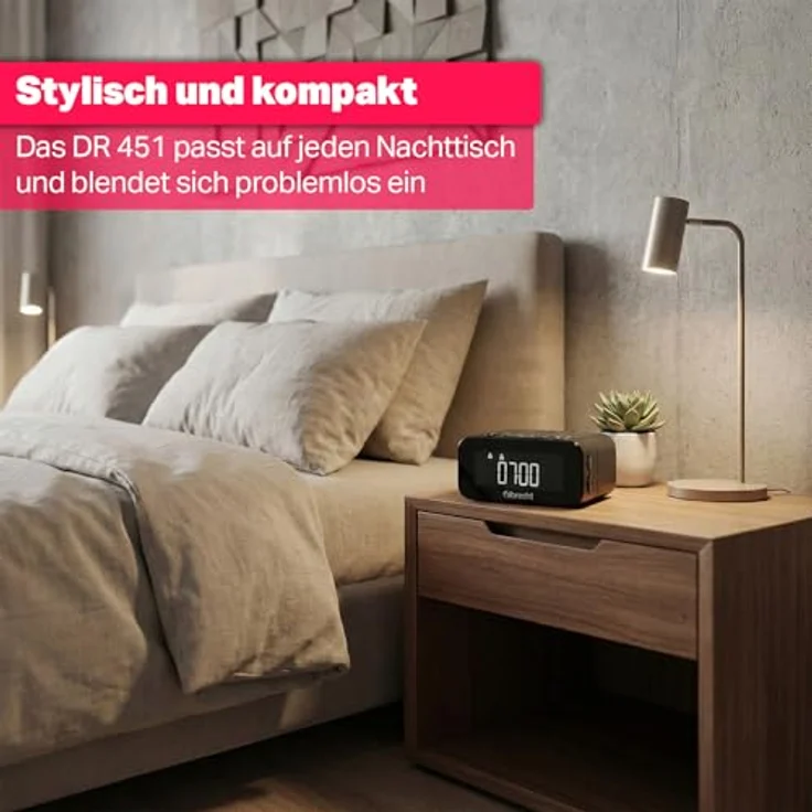 Albrecht DR451 DAB+/UKW Radiowecker mit Dimmfunktion, Musik-Streaming und ASA Warnsystem (Schwarz) – Bild 5