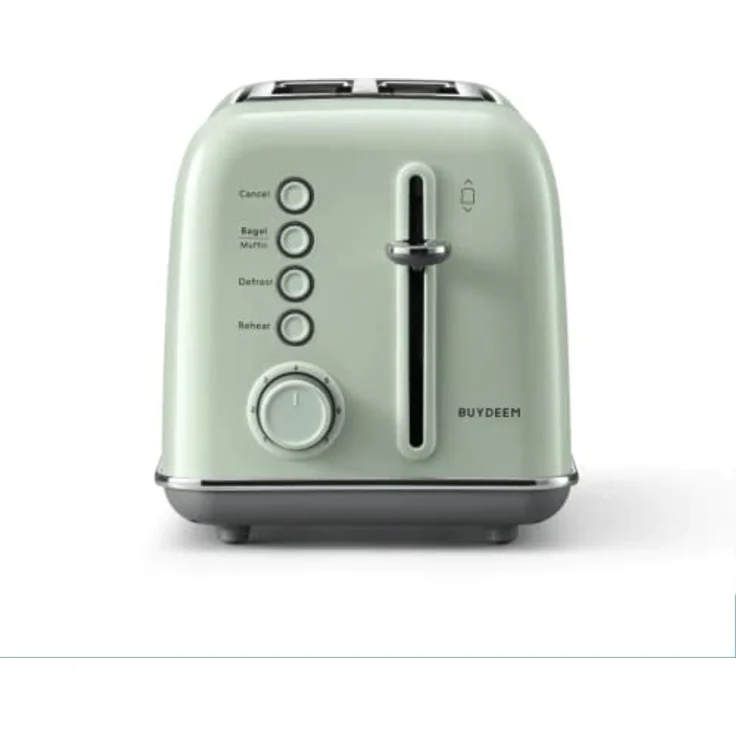 Buydeem DT620-CG, Toaster aus Edelstahl mit 900 Watt Leistung, Warmhalte- und Auftaufunktion, Grün – Bild 5