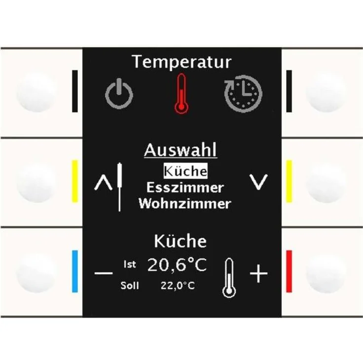 MDT BE-BZS86.01 Bedienzentrale Smart, Klimaanlage Zubehör mit Farbdisplay, Unterputzmontage, Weiss