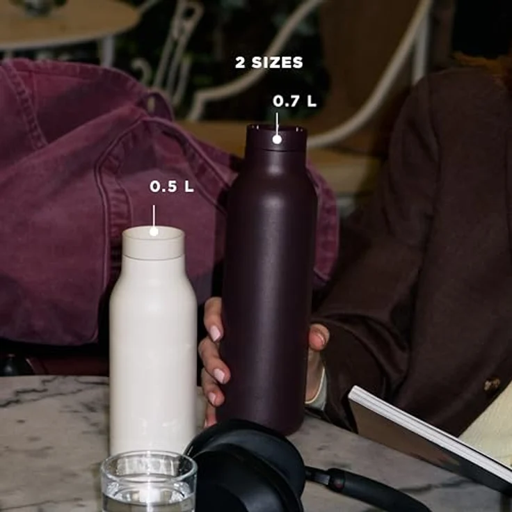 Eva Solo Urban Isolierflasche, 0.5 Liter, doppelwandige Vakuumisolierung, 100% dicht, schwarz – Bild 2