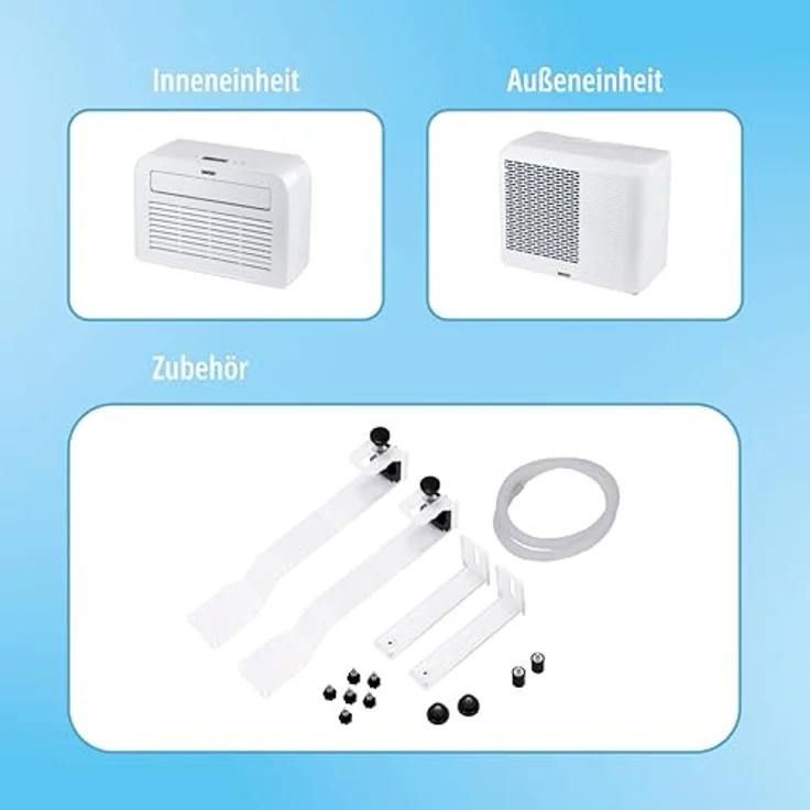 Unold Klimaanlage 5K 86320, mobile Split-Klimaanlage mit 5.000 BTU, 3-in-1 Funktion, LED-Display, leise 44 dB, inklusive Caravan-Fensteraufhängung – Bild 6