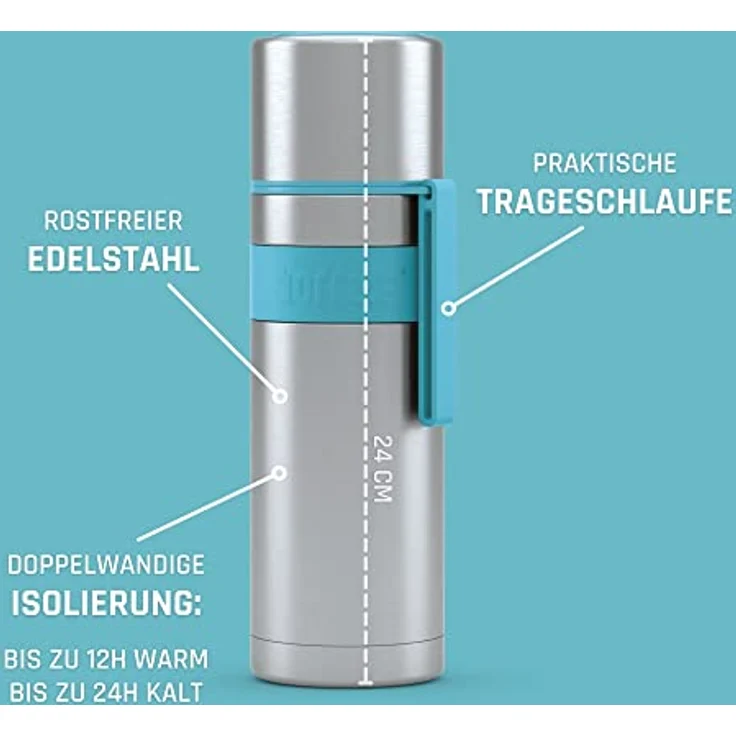 Boddels Isolierflasche Heet 500 ml türkisblau – Bild 5