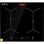VEVOR 4 Zonen Einbau Induktionskochfeld 6800 W, 60 cm mit Touchscreen und 9 Leistungsstufen, Automatische Abschaltung & Kindersicherung