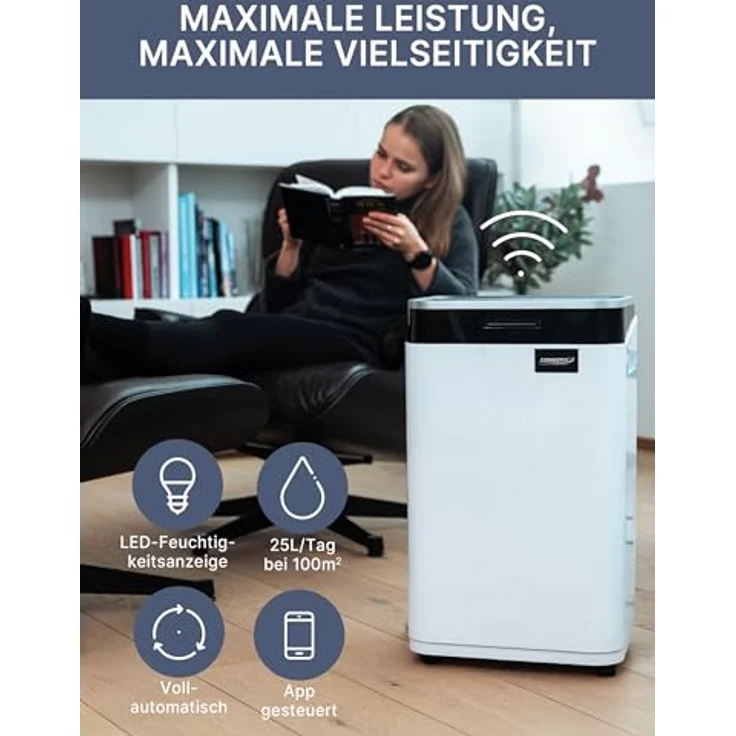 Comedes Demecto 30 eco WiFi – Luftentfeuchter Bautrockner (max. 25 Liter / 24h) für Räume bis zu 100m² / 230m³, App-fähig – Bild 3