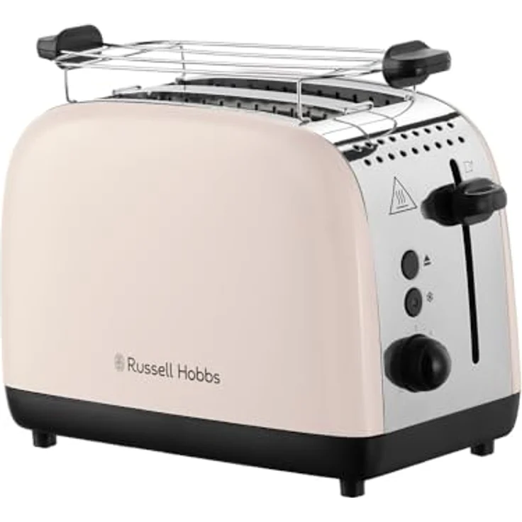 Russell Hobbs Colours Plus Jasmine Toaster für 2 Scheiben, 6 Bräunungsstufen, breite Toastschlitze, Schnell-Toast, Hebefunktion, Brötchenaufsatz, Aufwärm-, Auftau- & Stoppfunktion, 1100W, 26930-56 – Bild 1