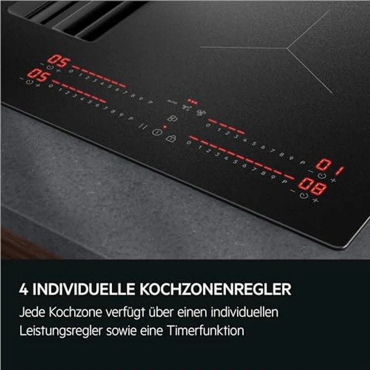 AEG TH84CB0BSZ, autarkes 83 cm Induktions Kochfeld mit 4 Zonen und integriertem Dunstabzug – Bild 10