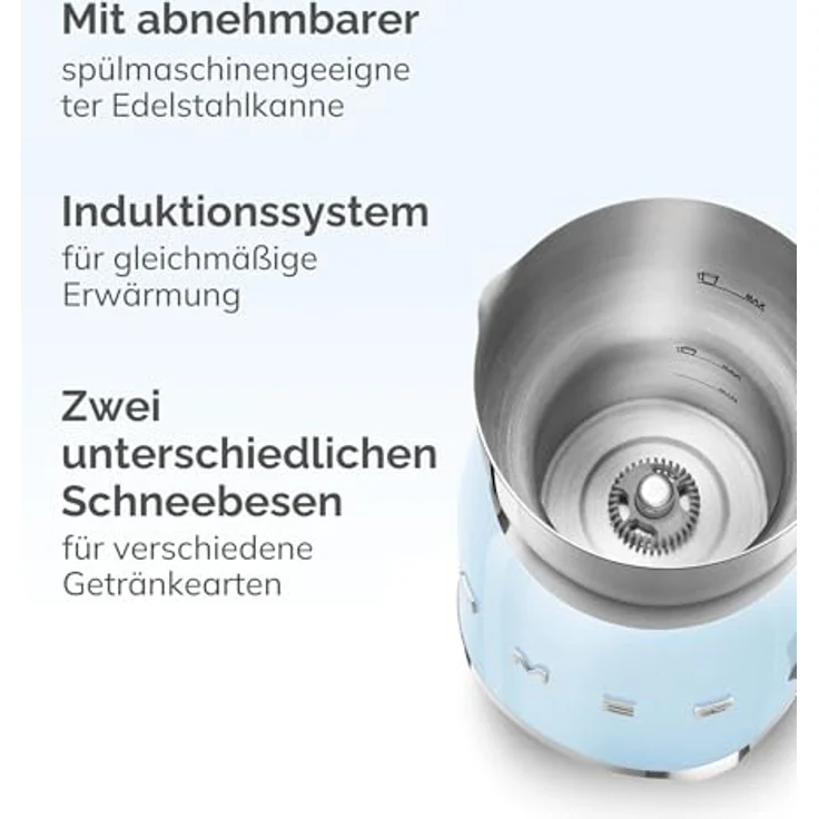 Smeg MFF11PKEU Milchaufschäumer 50`s Style Cadillac pink – Bild 4