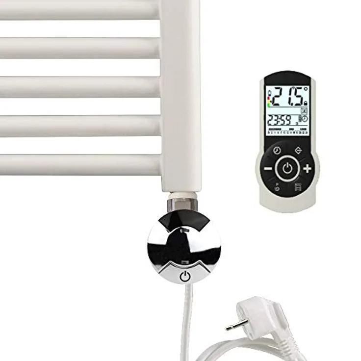 Heizstab Heizpatrone Badheizkörper Heizelement XIMAX Typ 4 Chrom 900W Raumthermostat programmierbar inkl. Fernbedienung