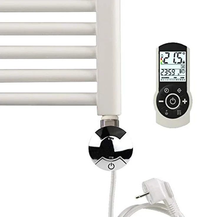 Heizstab Heizpatrone Badheizkörper Heizelement XIMAX Typ 4 Chrom 900W Raumthermostat programmierbar inkl. Fernbedienung