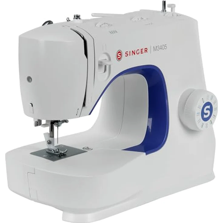 Singer M 3 405 Freiarm-Nähmaschine 23 Nähprogramme Nadeleinfädler Freiarm-Nähmaschine, blau – Bild 2