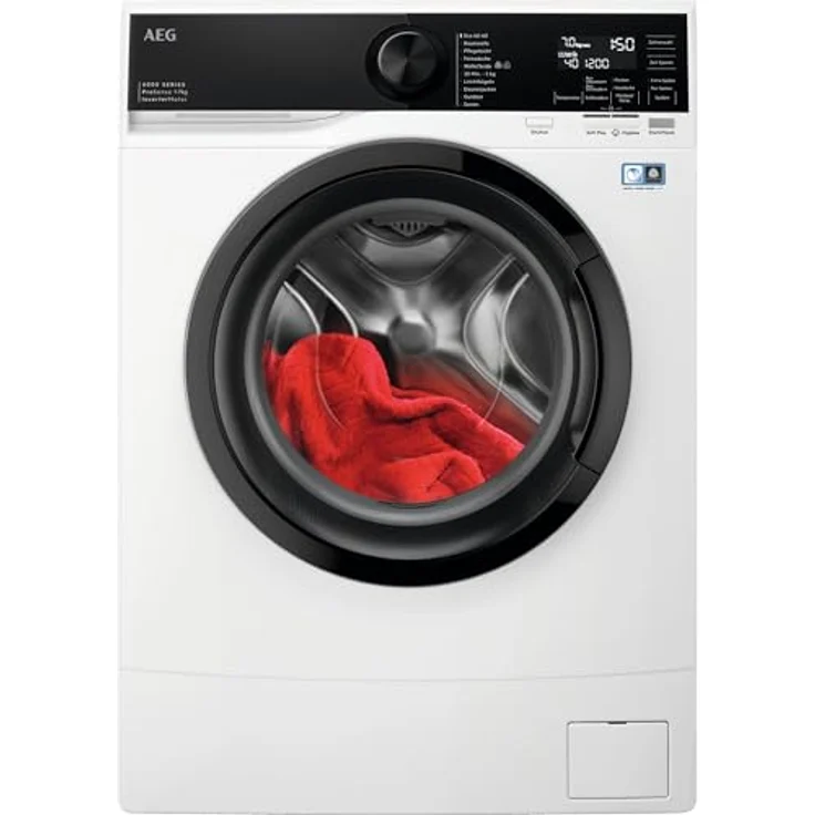 AEG LSR6F75470 Kompakte Waschmaschine mit nur 487 mm Tiefe/Serie 6000 mit ProSense® / 7,0 kg/Leise/Mengenautomatik/Kindersicherung/Wasserstopp / 1400 U/min, SlimDesign, Inverter-Motor, Startzeitvorwahl, Zeit Sparen-Option – Bild 1
