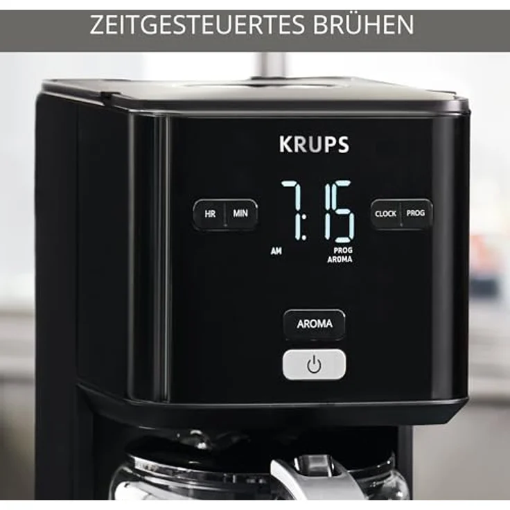 Krups Filterkaffeemaschine Smart'n Light KM6008,, 1,25l Kaffeekanne, 1,25L Kapazität, 24-Stunden-Timer, Automatische Abschaltung, Digital-Display – Bild 4