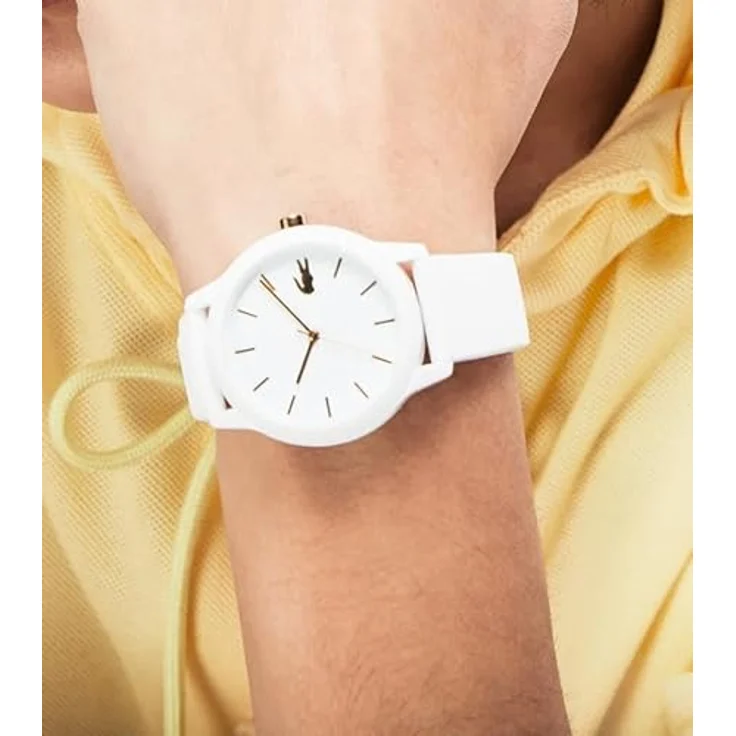 Lacoste LACOSTE.12.12, Damen Analog Quarzuhr mit weißem Silikonarmband, Gehäusedurchmesser 36 mm, wasserabweisend bis 5 bar, Modell 2001063 – Bild 4