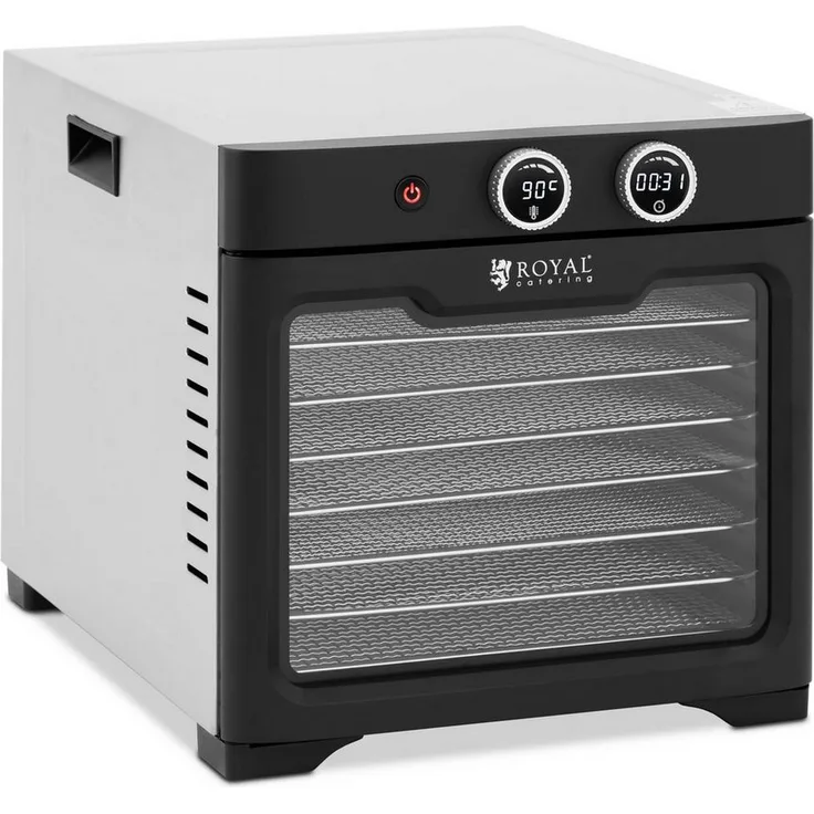 Royal Catering Dörrautomat 800 W 8 Etagen Timer bis 24 h Dehydrator mit Edelstahlgehäuse