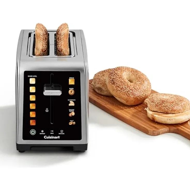 Cuisinart SimpliTouch 2-Slice Touchscreen Toaster, Edelstahl mit Farb-Touchscreen, XL-Schlitze, 6 Bräunungsstufen, intelligente Voreinstellungen