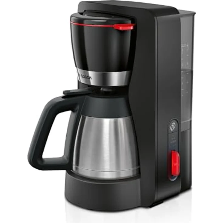 Bosch Filterkaffeemaschine MyMoment TKA6M273,1200 W, Edelstahl-Thermokanne 1 l, für 8-12 Tassen, Aroma intense, Entkalkungsprogramm, Schwarz matt/Edelstahl – Bild 1