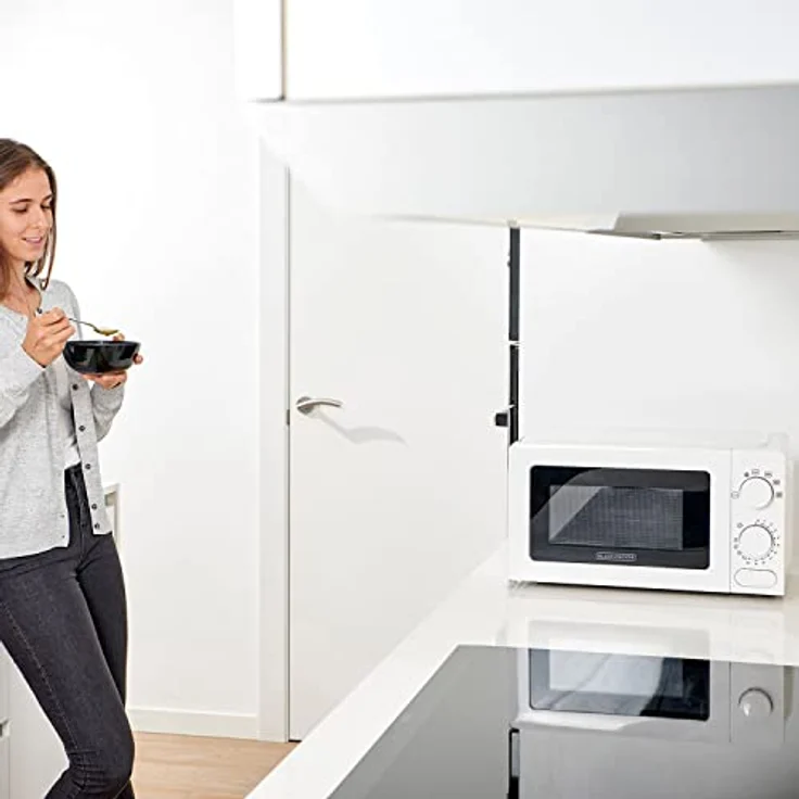Black + Decker BXMY700E Mikrowelle, Standgerät, 20 Liter Garraum, 700 Watt, Edelstahl, 6 Leistungsstufen – Bild 6