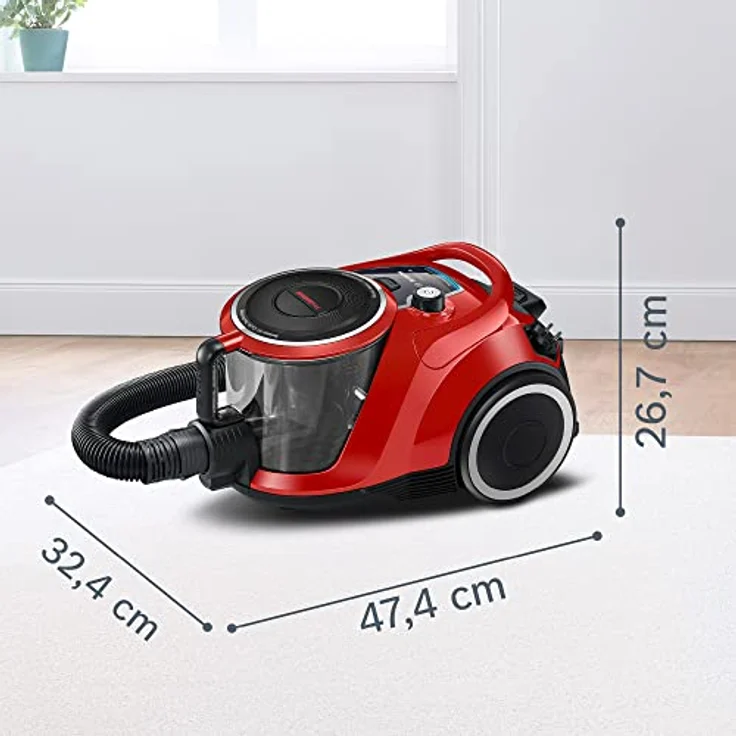 Bosch Hausgeräte BGC41PET, Bodenstaubsauger mit Beutel, tornadorot|schwarz – Bild 5