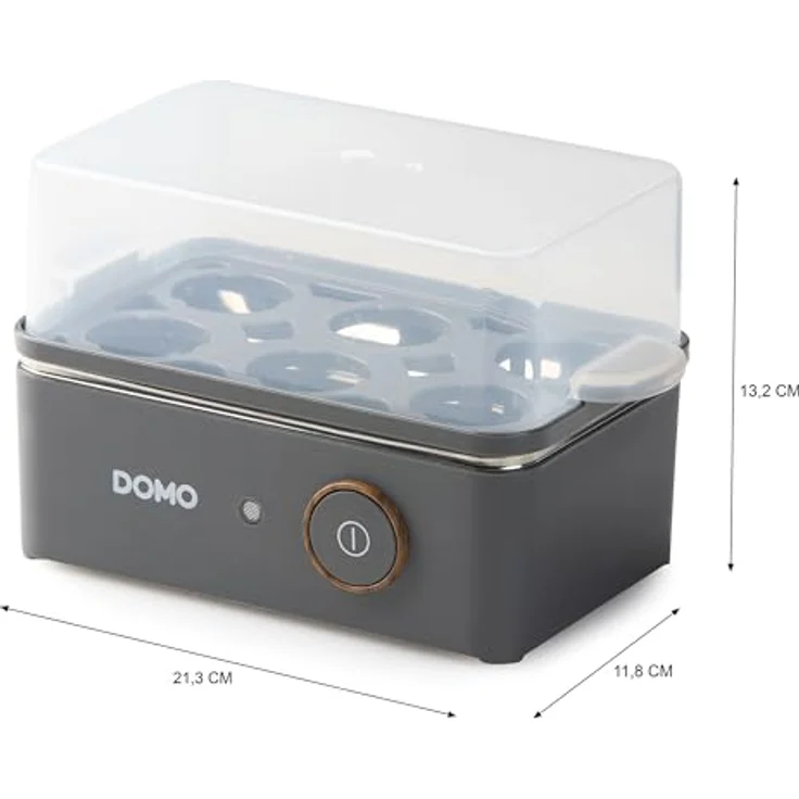Domo DO9283EK Eierkocher für bis zu 6 Eier 'Wood You' - 400 W, Mattgrau – Bild 4