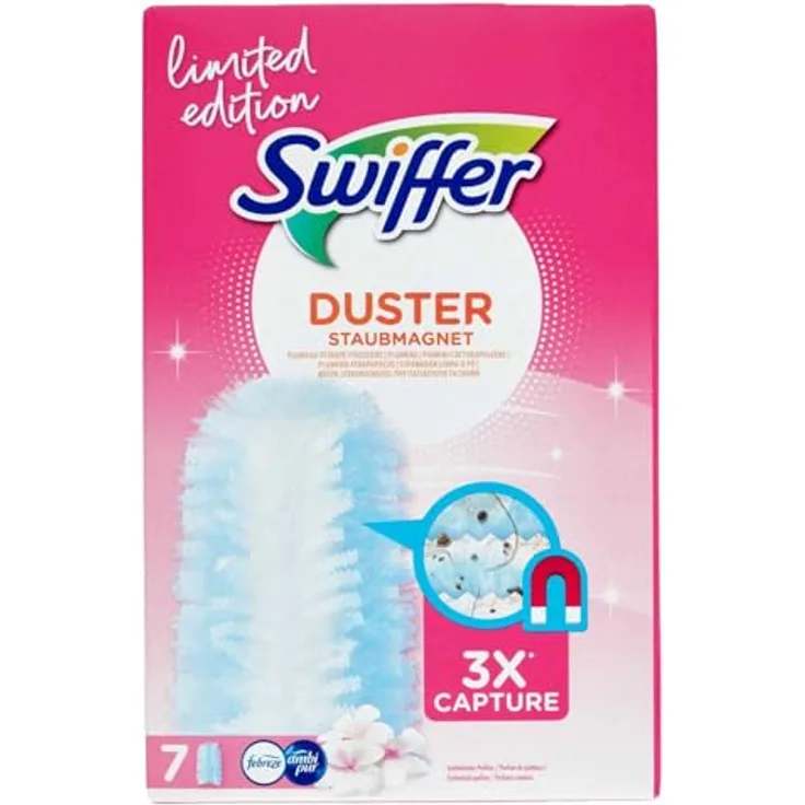 Swiffer Duster Limited Edition, Staubwedel mit elektrostatischer Technologie, 7 Stück, parfümiert
