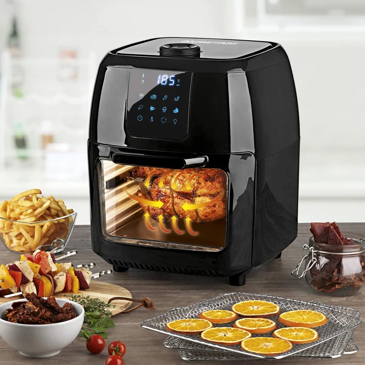 GOURMETmaxx 02095 Heißluftfritteuse Digital, Fritteuse, Ofen & Drehgrill in einem, ohne Öl, Schwarz, 9 L, 1800 Watt – Bild 3