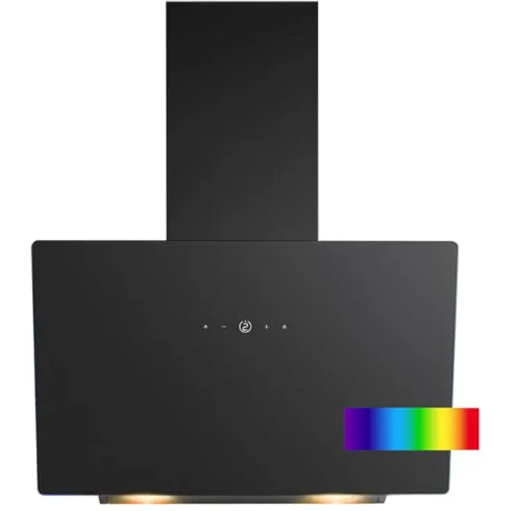 Bomann Dunstabzugshaube 60cm DU 7611 G | bunte LED Beleuchtung | Umluft & Abluft | leise Kopffreihaube | mattschwarz