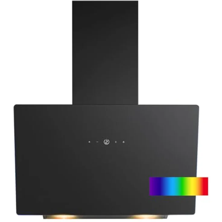 Bomann Dunstabzugshaube 60cm DU 7611 G | bunte LED Beleuchtung | Umluft & Abluft | leise Kopffreihaube | mattschwarz – Bild 1