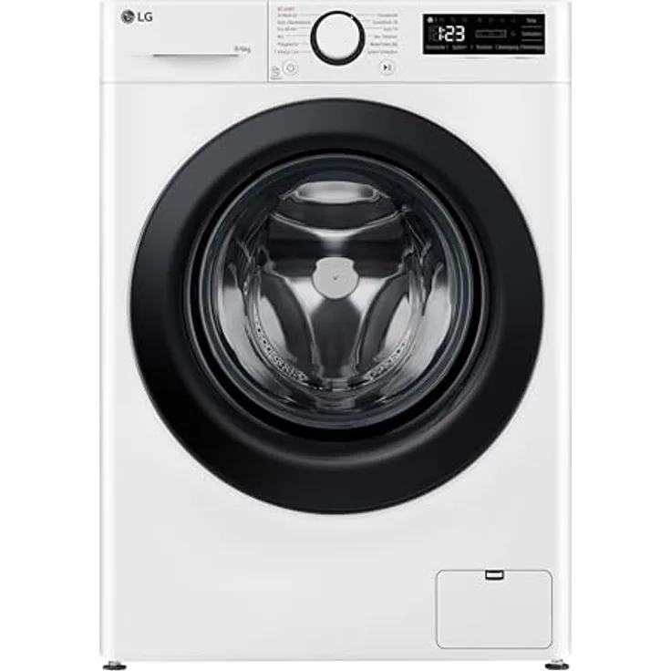 LG W4WR42966, Klasse A/D, Frontlader-Waschtrockner 9-6 kg, 62 x 60 x 85 cm, Wi-Fi, AI Direct Drive, Tiefenreinigung mit Dampf, TurboWash 360, Sicherheitsglastür, Weiß - Bullaugenring: Schwarz