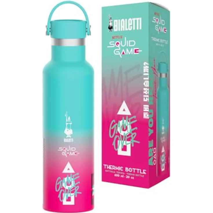 Bialetti Squid Game© Thermosflasche, 600ml, Edelstahl, doppelwandig, hält 24 Stunden kalt & 12 Stunden warm – Bild 1