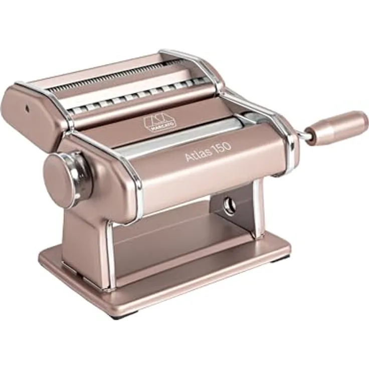 MARCATO Atlas 150 Nudelmaschine, vielseitig für Lasagne, Fettuccine und Tagliolini, powder rosa