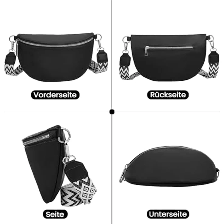 GSenhui Bauchtasche Damen Elegant, Gürteltasche aus veganem Leder in Beige, 28x20x10cm, verstellbarer Schultergurt, geeignet für Reisen und Outdoor-Aktivitäten – Bild 3