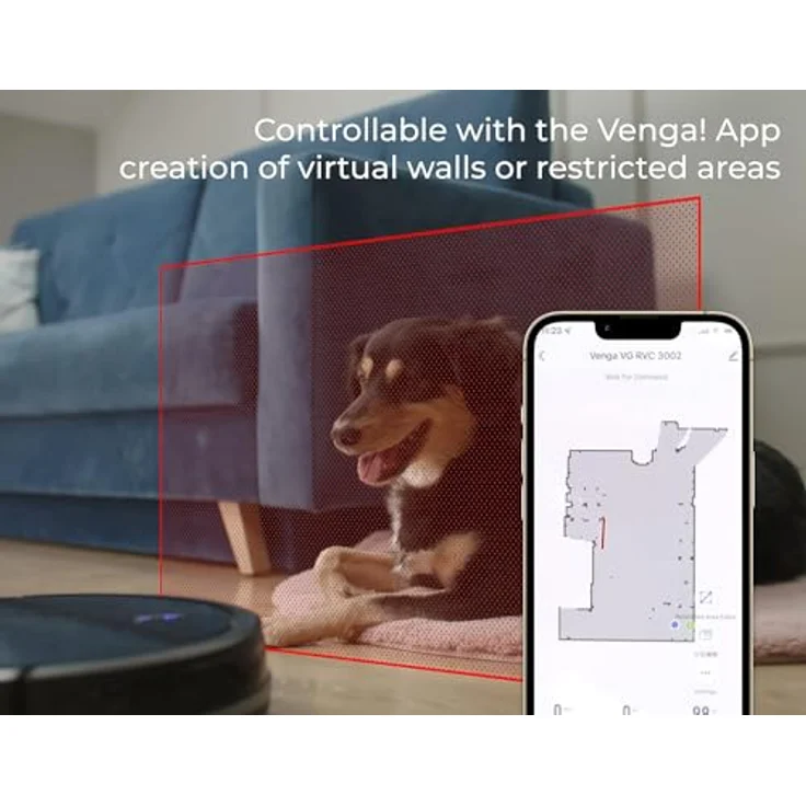 Venga! Saugroboter mit Wischfunktion Alexa Google Assistant kompatible App Laser-Navigation – Bild 3
