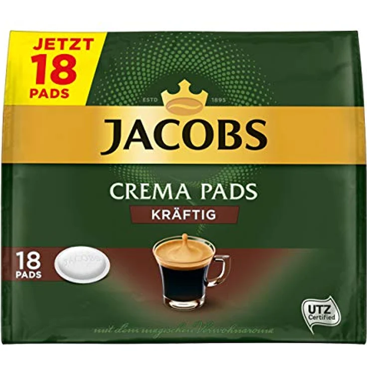 Jacobs Kaffeepads Crema Kräftig, 80 Senseo kompatible Pads, 5er Pack, 5 x 16 Getränke – Bild 3