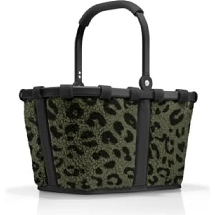 REISENTHEL® carrybag XS teddy leo olive, kompakter Einkaufskorb aus flauschigem Polyester mit 5l Volumen und Aluminiumrahmen – Bild 3
