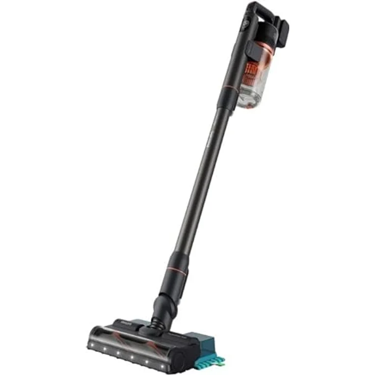 Philips kabelloser Akku-Staubsauger Aqua 7000 Serie, Digitaler Motor, PowerCyclone 12, Mit LED-Leuchten, bis zu 80 Minuten Laufzeit, mit 2 Zubehörteilen, Rot(XC7055/01) – Bild 1