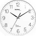 Technoline Funkwanduhr WT 8000 (mit vollautomatischer Einstellung), DCF-77 Funkuhr, Kunststoffrahmen, Ø 300 mm