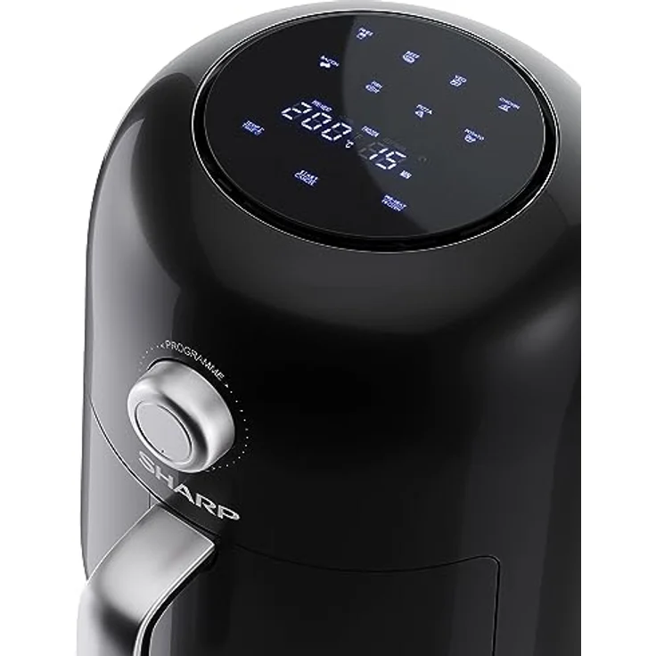 SHARP AF-GS404AE-B Heißluftfritteuse 4L mit halbdigitaler Steuerung – Touchdisplay Funktion, 8 Programme, 1300W, Schwarz, Backen ohne Öl – Bild 3