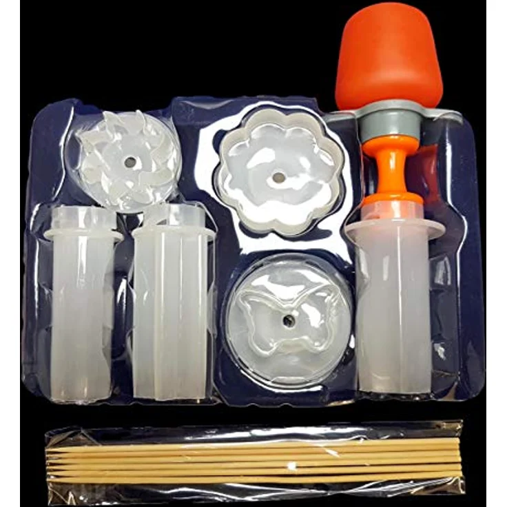 Obst Gemüse Ausstecher | Formschneider inkl. 6X Holzspieße | Lebensmittelform Dekoration Set | Melonenausstecher | Portionierer | Party Leckereien, Snacks, Kuchen dekorieren Herz Blume Schmetterling – Bild 2
