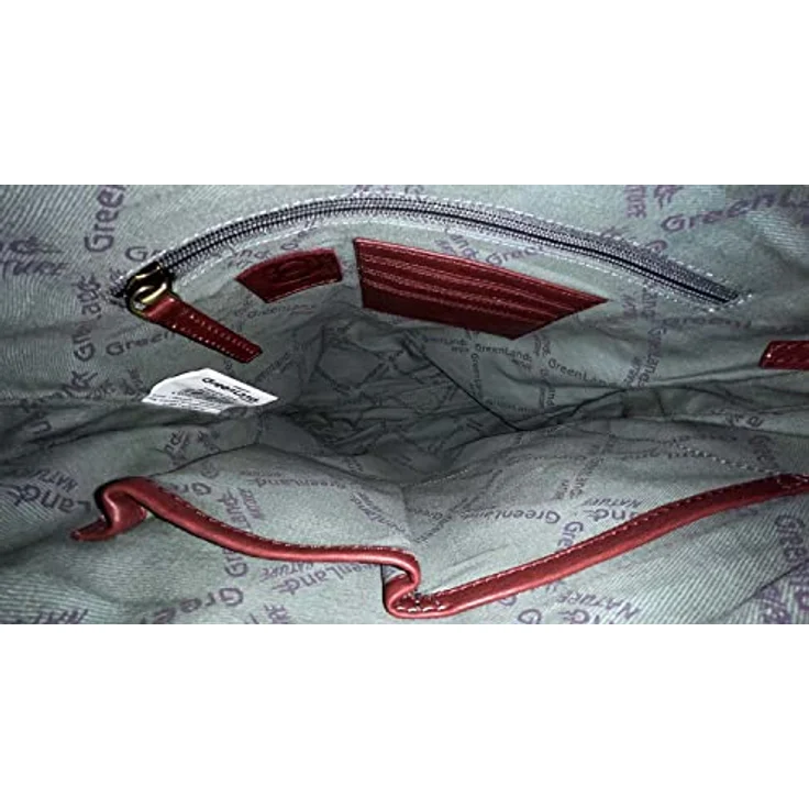 Greenland Nature Nature Umhängetasche aus 100% Leder, 28 cm, rot – Bild 6