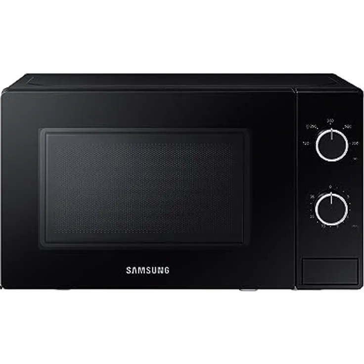 Samsung Solo-Mikrowelle, 700 W, Epoxy-Garraum mit 20 l Volumen, 5 Leistungsstufen, Defrost, Schwarz, MS20A3010AL/EG