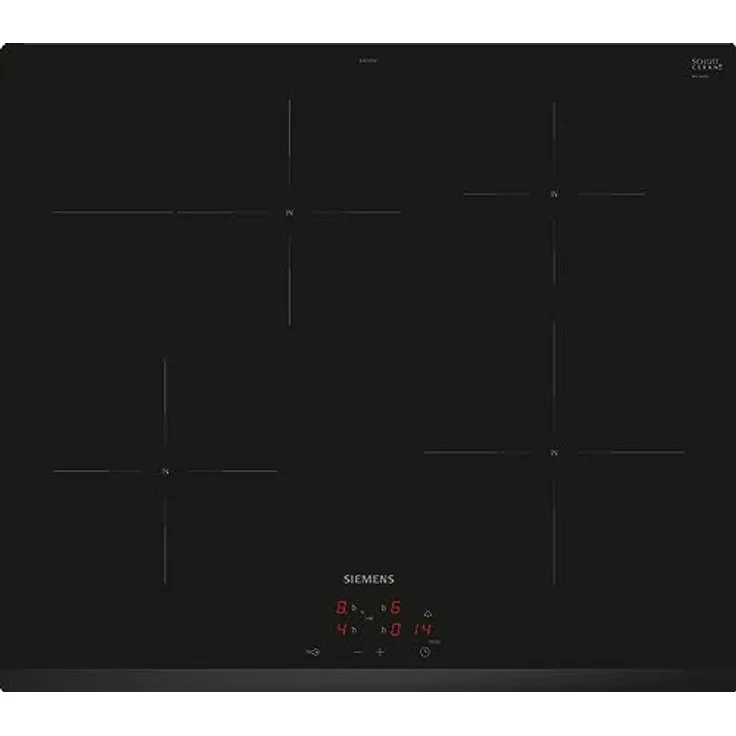 Siemens EI631CFB1E iQ300, Induktionskochfeld, 60 cm, herdgesteuert, Schwarz, Rahmenlos aufliegend, powerBoost, powerInduktion - schneller, sauberer und sicherer kochen, Timer