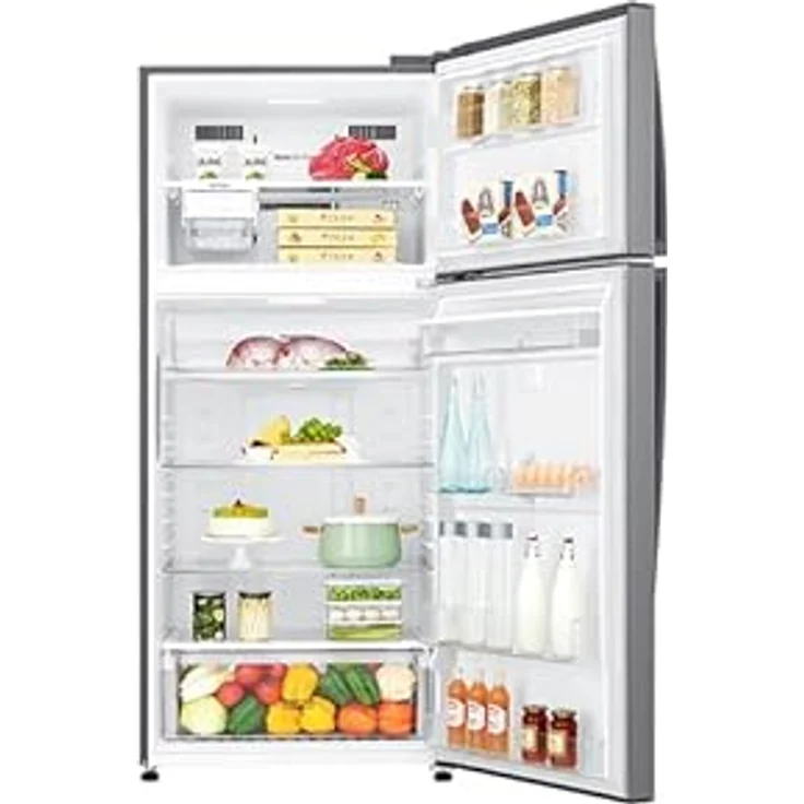 LG GTF744PZPED, Freistehende Kühl-Gefrierkombination mit 509 l, NoFrost, Multi Airflow, Wasserspender, Platin – Bild 2