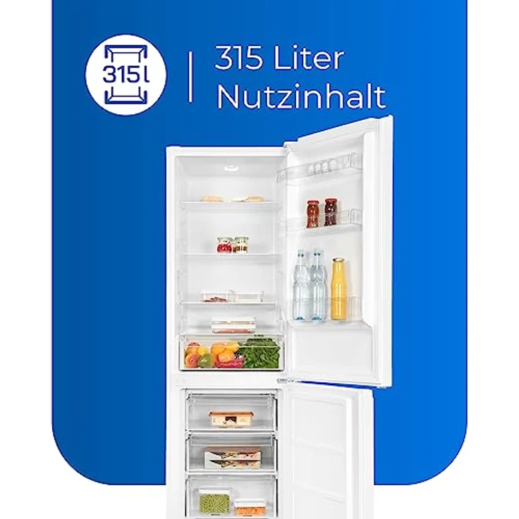 Exquisit Kühl-Gefrierkombination KGC320-95-E-040C weiss | 315 L Nutzinhalt | 60cm Breite | Kühl-Gefrier-Kombination | Türanschlag wechselbar – Bild 4
