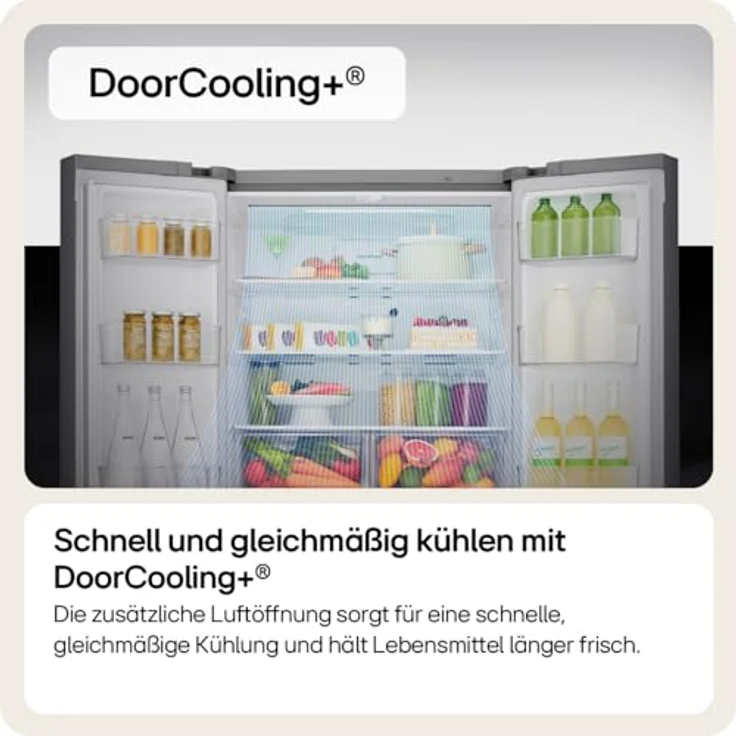 LG GSXE90MBDD Kühl-Gefrier-Kombination, Side-by-Side, 628 Liter, Metal Sorbet, Smart Inverter Compressor®, Door-in-Door® – Bild 6