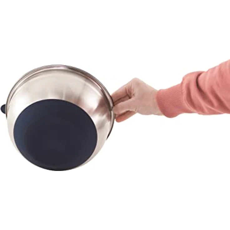 Outwell Chef Schüssel-Set, 3 Rührschüsseln mit Deckeln und Reiben, rutschfeste Silikonböden, Silber – Bild 5